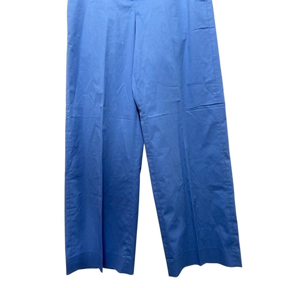 JCREW Wide Leg Chino Trousers Pants Womens 8 Blue Flare Nautical Classic Office - Picture 8 of 11